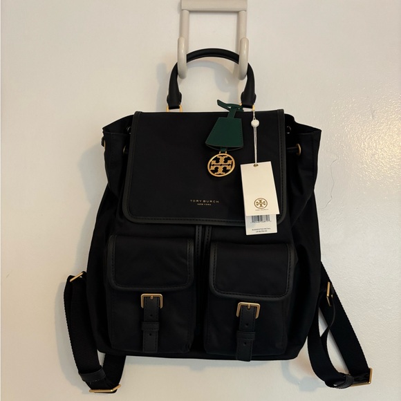 Tory Burch Handbags - Tory Burch Black Backpack with Gold Accents